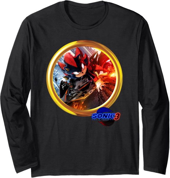 Rock Ts Sonic the Hedgehog 3 - Shadow Motorcycle Long Sleeve (Exclusive)