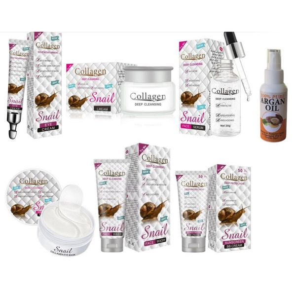 Collagen Snail Eye Mask Face Serum Face Cream Eye Cream BB Cream &amp;Argan Oil