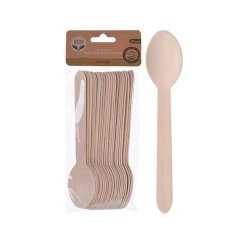 ECO Birchwood Spoon Set - 20-Piece Biodegradable Cutlery