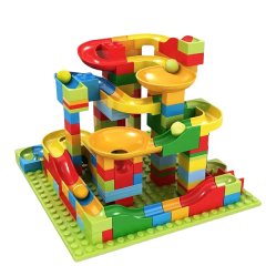 170 Piece Building Block Marble Run Race Slide DIY Easter Boy Girl Toy Gift