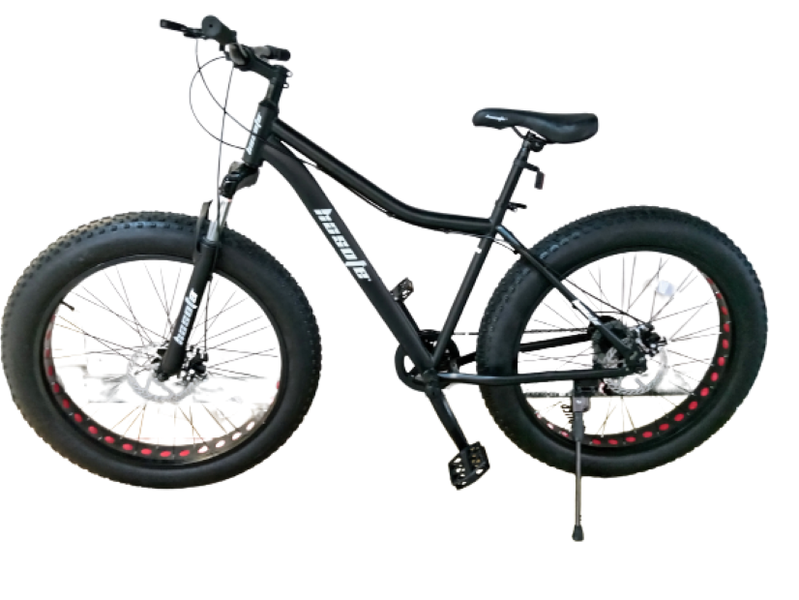 26 inch Large Frame '' Black '' Fat Tire Bicycle for 13 years to 16 Years