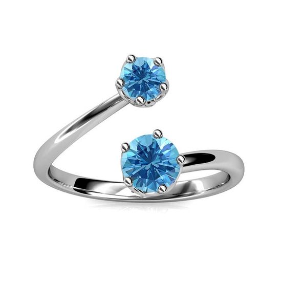 Crystalize 925 Silver March Birthstone Ring with Swarovski Crystals