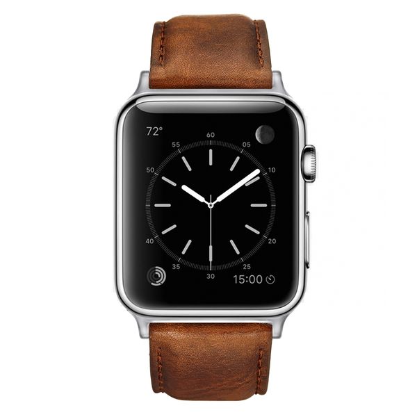 Colton James Leather Strap for Silver 38mm Apple Watch-Sandstone