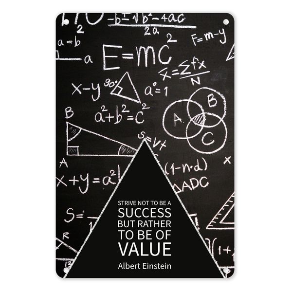 A4 Metal/Tin Poster - Strive Not to Be a Success | Albert Einstein (Advice)