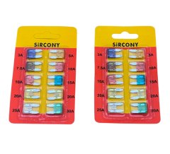 SiRCONY - 10pcs Assorted MINI Blade Fuses (2 PACK)