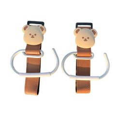 Baby Stroller Hook Leather Cartoon Teddy Bear Stroller Hook
