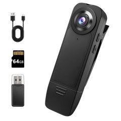HD 1080P Mini Body Camera with 64GB Memory Card