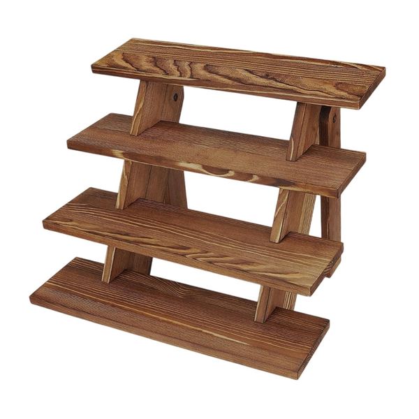 4-Tier Wooden Display Riser Shelf for Cake, Perfume &amp; Snack Party