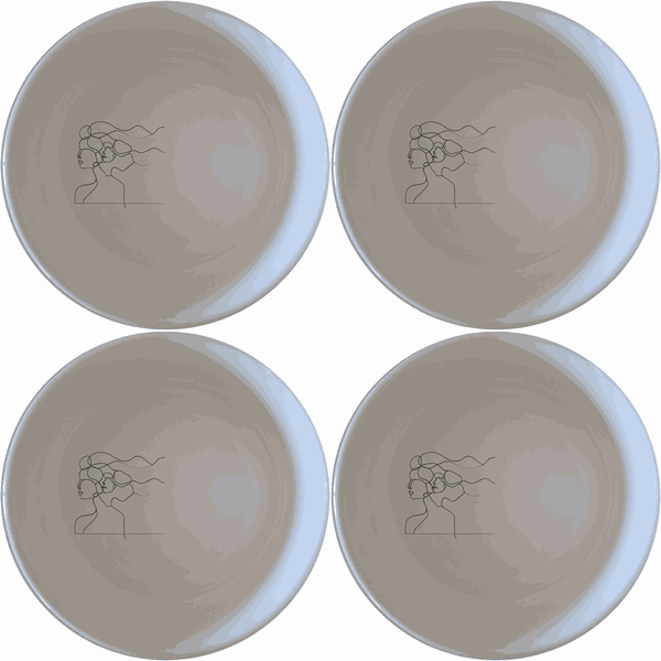 Woman Faces Hair Bowl Set of 4 - Range 2