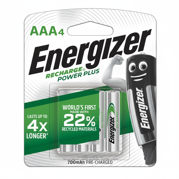 Energizer Rechargeable AAA Batteries 700mAh, 4 Piece