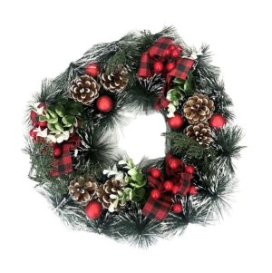 Wreath With Cones,Baubles,Berries 40cm