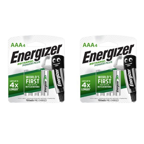 Energizer Recharge Power Plus AAA 700mAh Batteries 2 x 4 Pack (8 Batteries)