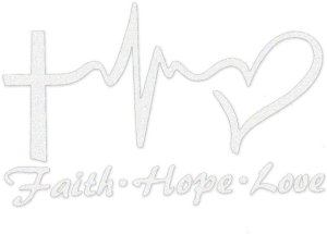 Faith Love Hope Vinyl Sticker (White)