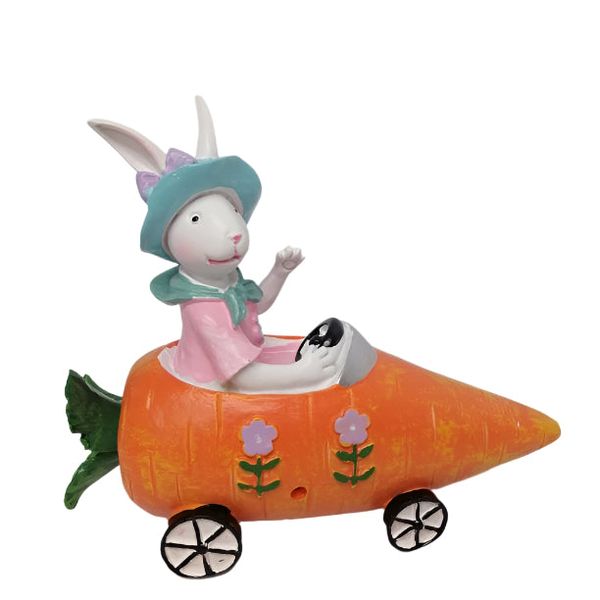 Rabbit girl in carrot car