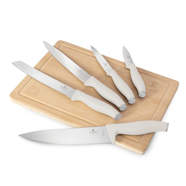Berlinger Haus 6-Piece Stainless Steel Knife Set with Bamboo Cutting Board
