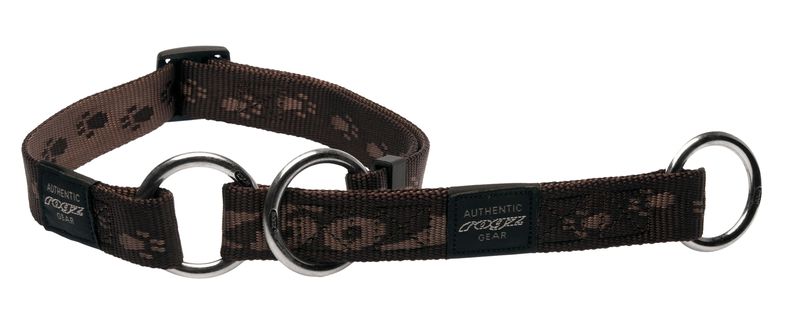 Rogz - 2cm Alpinist Half-Check Dog Collar - Brown