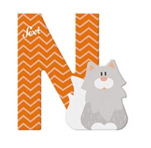 Sevi Wooden Letter N Norwegian Forest Cat 10cm