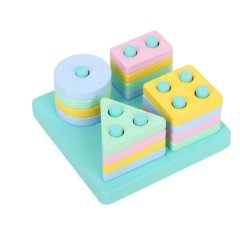 Geometric Pastel Stacking Shapes Board