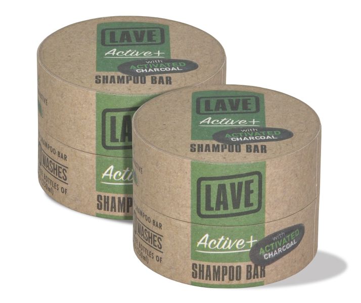 2 x Lave Active+ Shampoo Bar