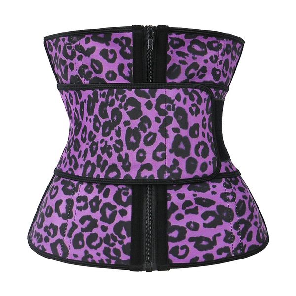 High-Quality Purple Leopard Print Waist Trainer/Cincher Single Belt