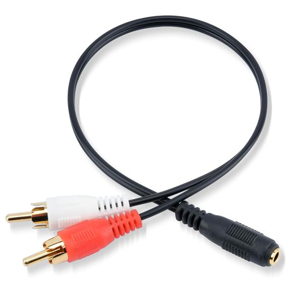 SlingTech 3.5mm Female To 2 RCA Splitter Male Stereo Audio Cable -10cm