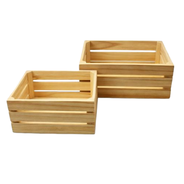 2pc Storage Boxes - Stackable,Bamboo