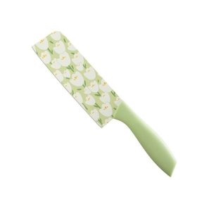 Floral Printing Kitchen Knife with Sheath - Mint Green