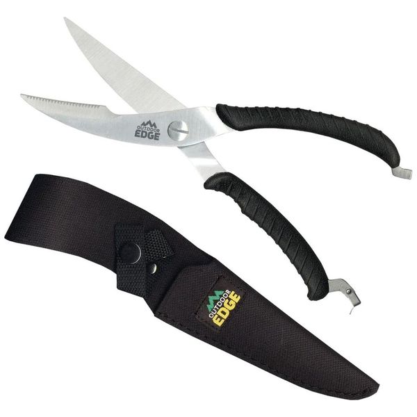 Outdoor Edge Game Shears with Nylon Sheath, 420J2 Steel, Bone Notch