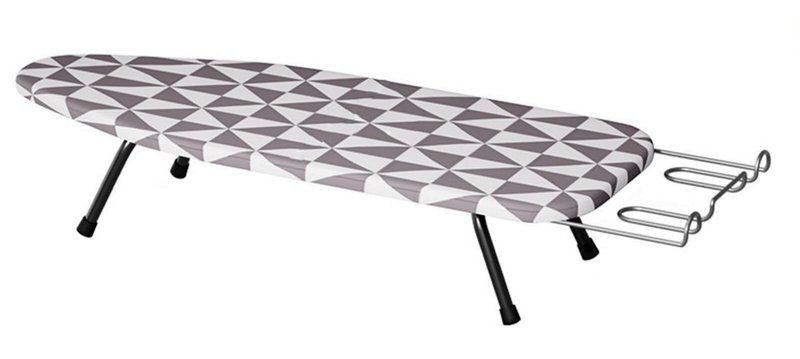 Foldable Tabletop Ironing Board with Iron Holder and Storage Hook