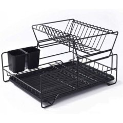 Musketeers Black Iron Double Layer Dish Rack