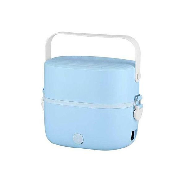 Portable Electric Lunch Box with Double Stainless Steel Compartment