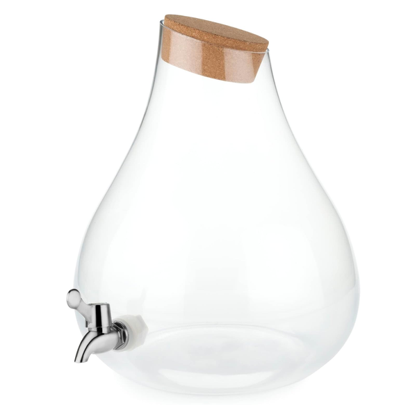 Glass Drink Dispenser with Acacia Wood Lid 9L