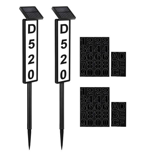 Set of 2 Outdoor LED Modern Solar House Number Kit F66-43-35