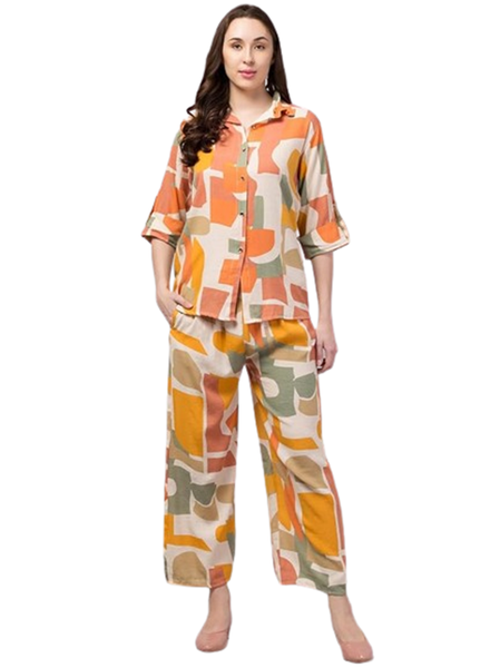 Printed Co-ord Set (Top &amp; Bottom Set) For Girls &amp; Women