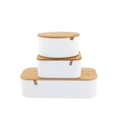 3 Piece Makup Organizer &amp; Cosmetic Box with Mirror - Bathroom Storage Boxes