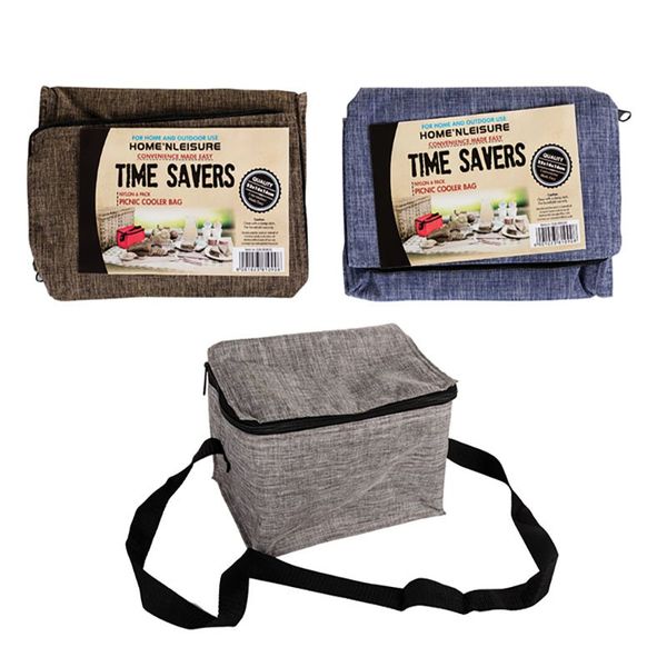 Bulk Pack x 3 Six Pack Nylon Cooler Bag 22x16x16cm
