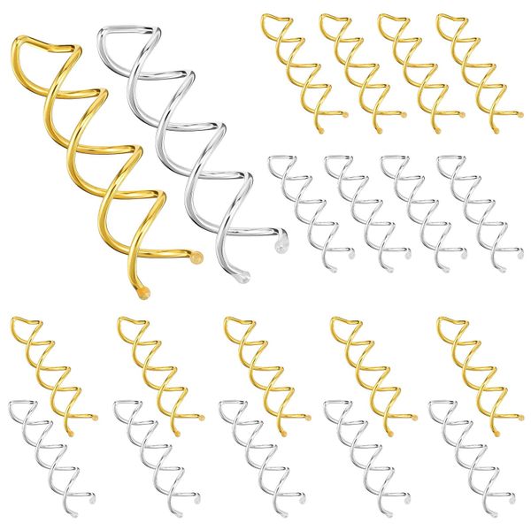 20PCS Spiral Hair Pins, 2 Colors Spin Pins Spiral Bobby Pin for Girls Women