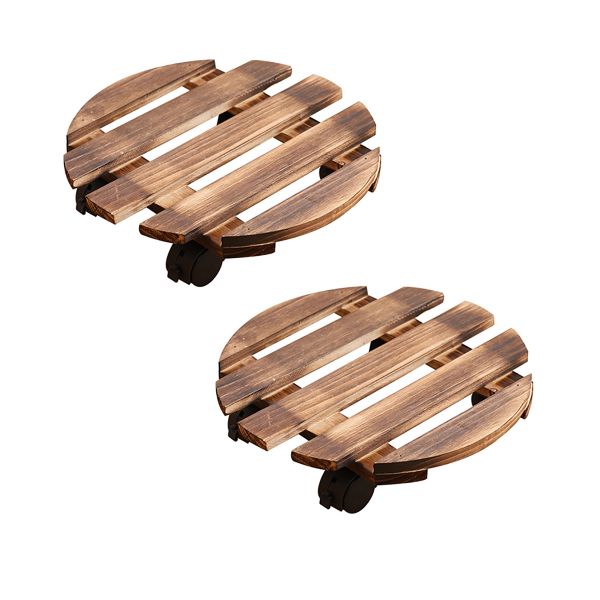 2Pack Plant Stands Outdoor Plant Caddy with Wheels 30CM Rolling Plant Stand