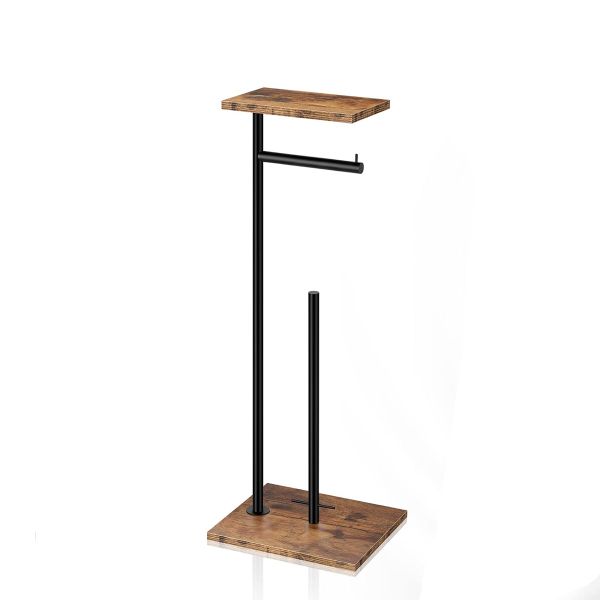 Toilet Paper Holder Stand with Shelf Toilet Paper Roll Holder for Bathroom