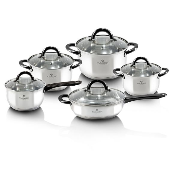 Blaumann 10-Piece Stainless Steel Gourmet Line Cookware Set