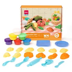 Deli 6 Color Dough Set with Crafting Tools in Food theme