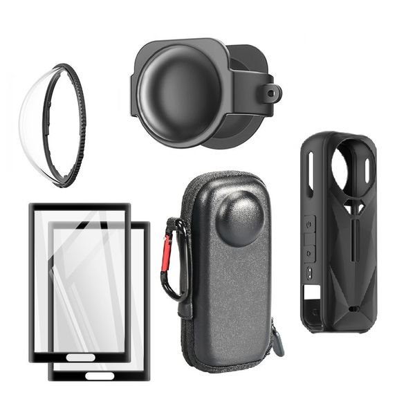 Camera Accessory Kit Compatible with Insta 360 X5 Screen Protector Silicone Cover