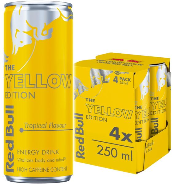 Red Bull Energy Drink Yellow Edition Tropical 250m 4 Pack