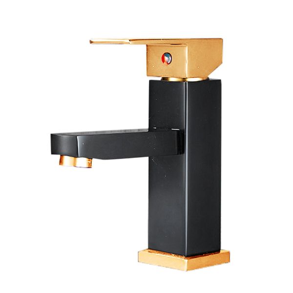 Space Aluminum Single Handle Bathroom Cold and Hot Water Basin Faucet
