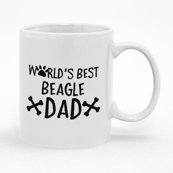 World's Best Beagle Dad Coffee Mug, Fathers Day or Birthday Gift Idea