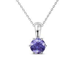 Destiny Amethyst/February Birthstone Necklace with Swarovski Crystal