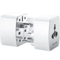 Travel Adapter International World Plug Adapter - Multiplug White Plug