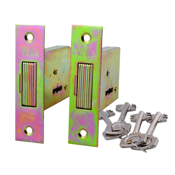 Yale 6 Lever Security Gate Lock for Swing Gates 2 Pack - Keyed Alike