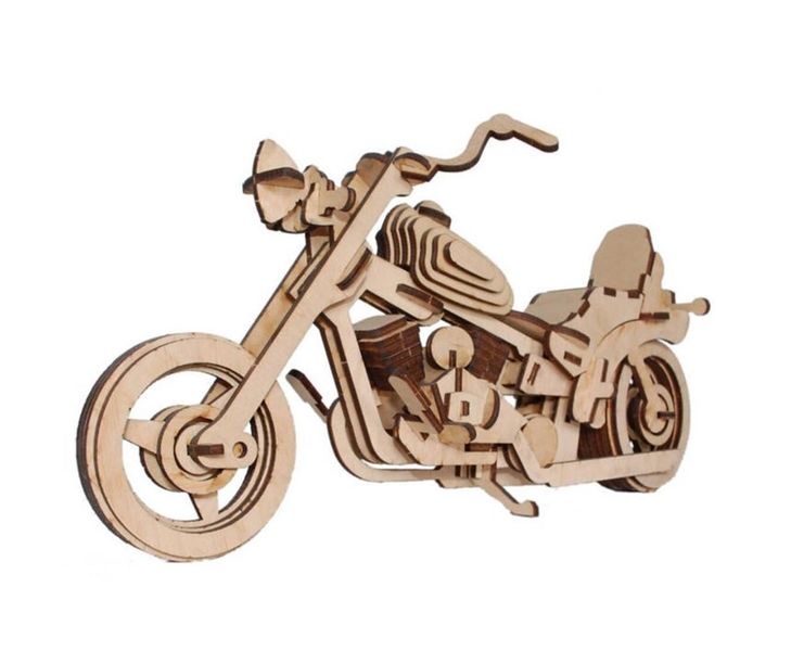 Harley Davidson Motorcycle Bike 3D Puzzle Wooden 3D Model Everything Laser