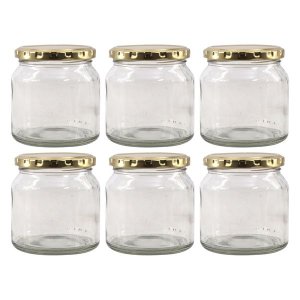 Consol Spread Jar with Gold Lid 6 Pack, 250ml (82x80mm Dia)